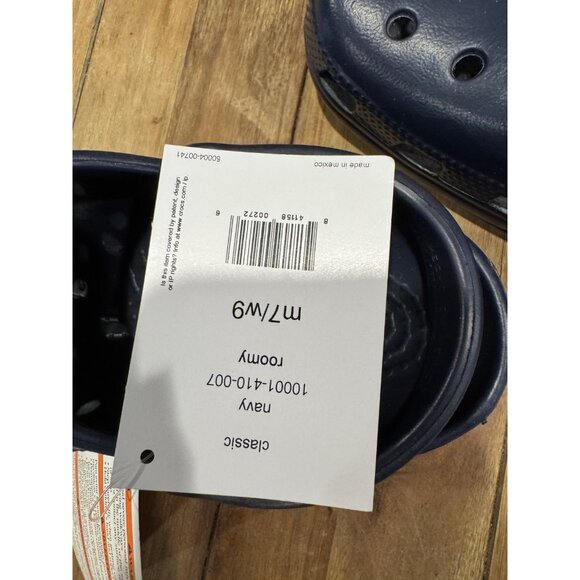 CROCS Unisex Womens 9 Men's 7 Classic Slip On Navy Blue NEW - Picture 4 of 8